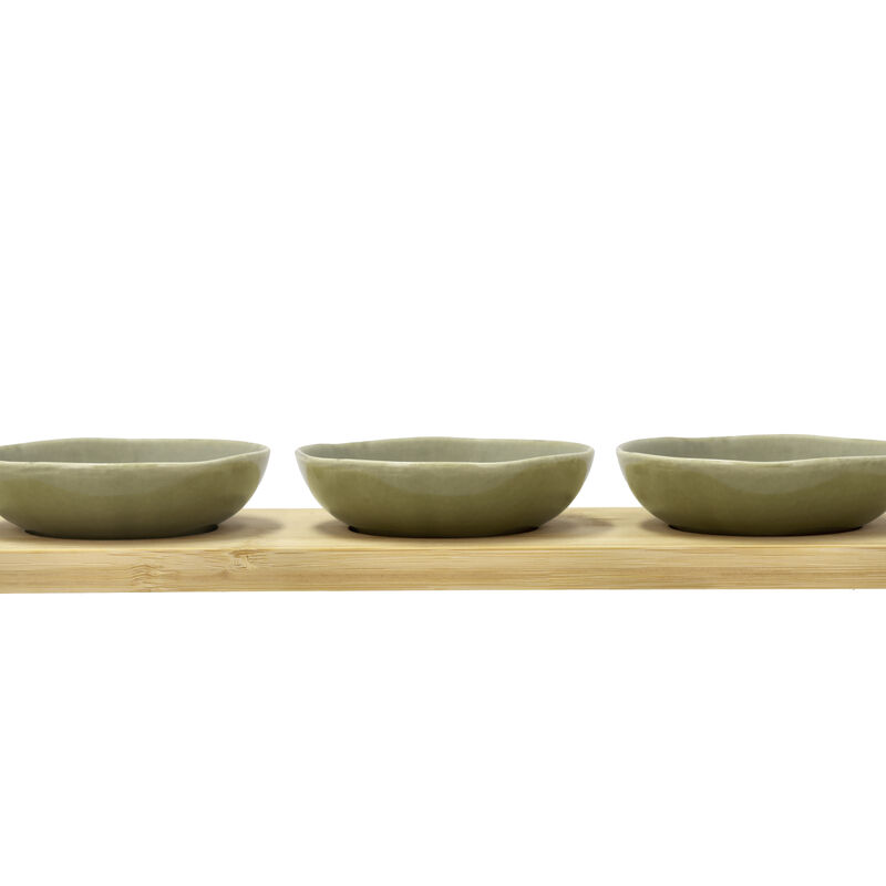 Shoku Bamboo tray with 3 bowls