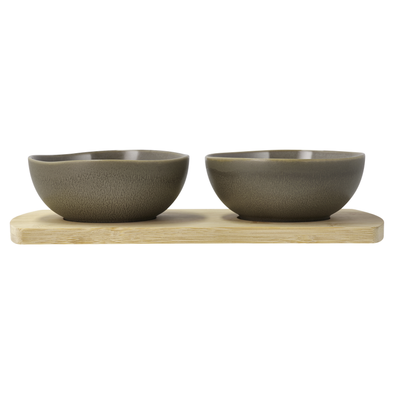 Shoku Bamboo tray with 2 bowls