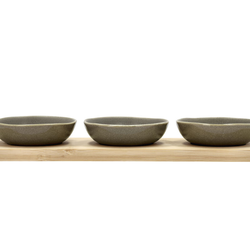 Shoku Bamboo tray with 3 bowls