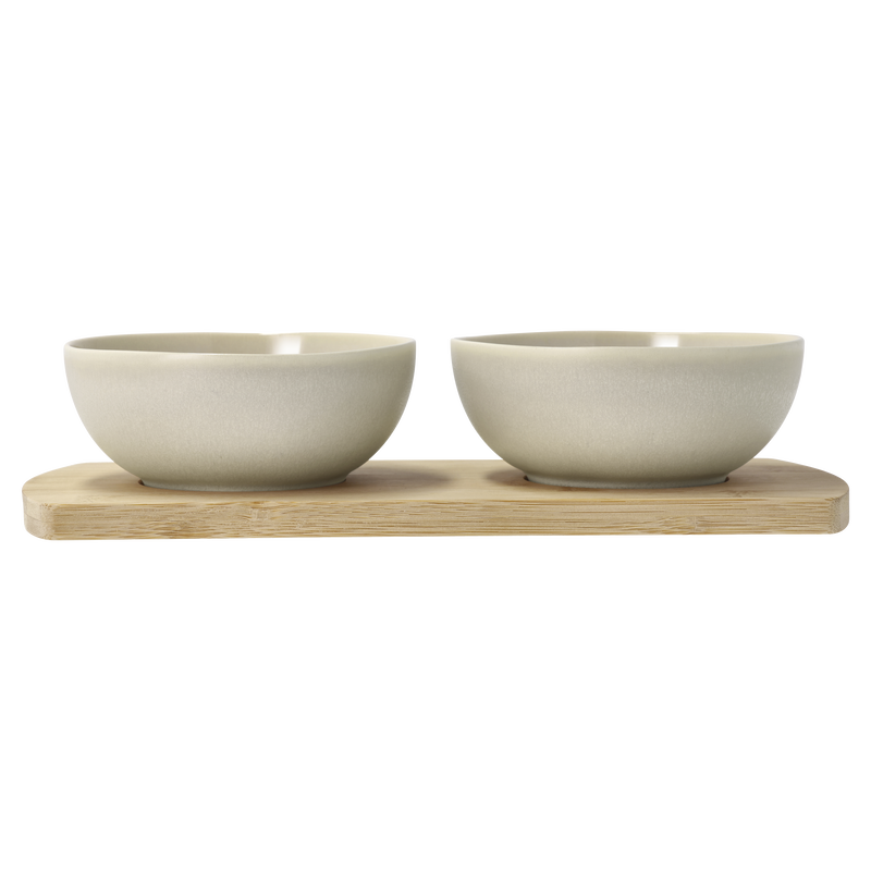 Shoku Bamboo tray with 2 bowls
