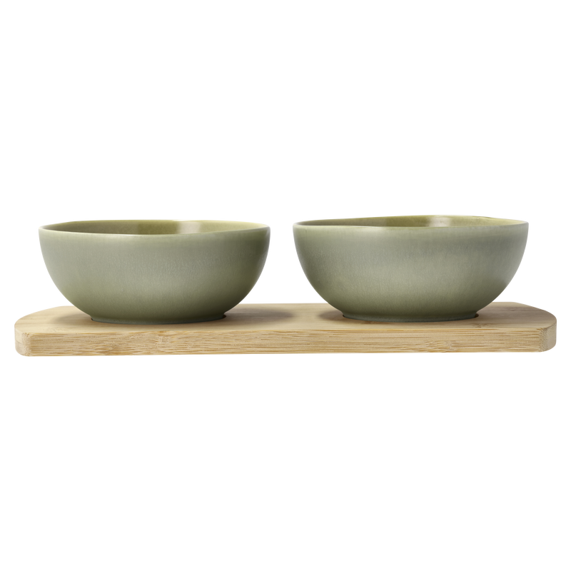 Shoku Bamboo tray with 2 bowls