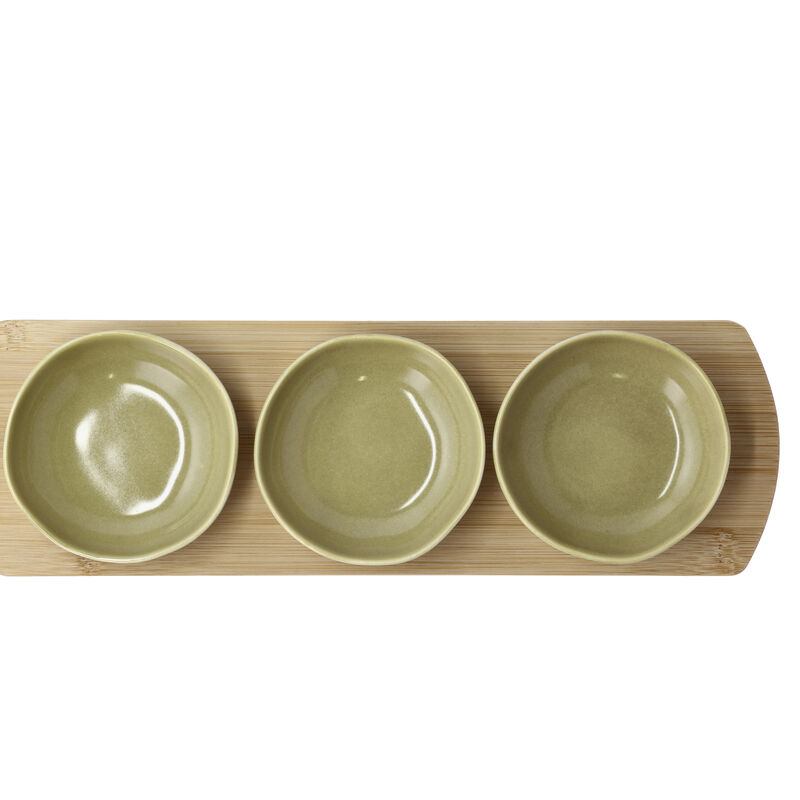 Shoku Bamboo tray with 3 bowls