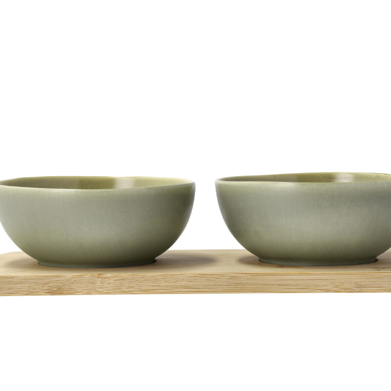 Shoku Bamboo tray with 2 bowls