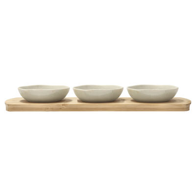 Shoku Bamboo tray with 3 bowls