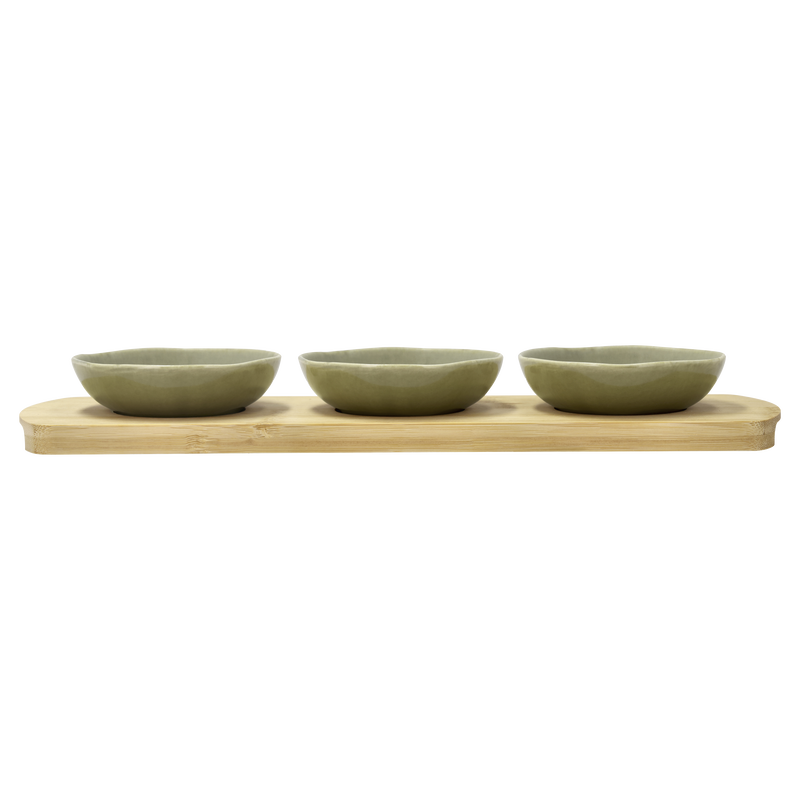 Shoku Bamboo tray with 3 bowls