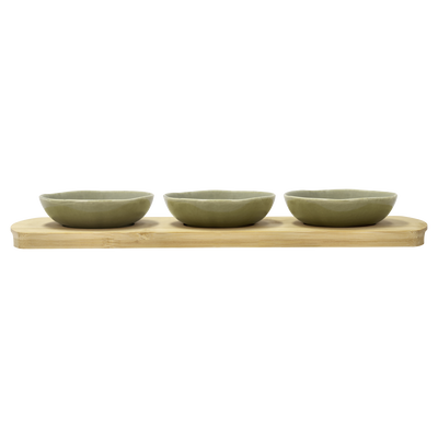 Shoku Bamboo tray with 3 bowls