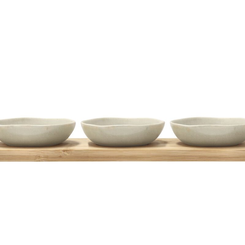 Shoku Bamboo tray with 3 bowls