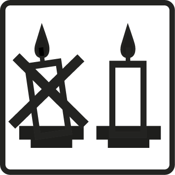 Place candle up-right